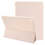 For iPad 10.9 2022 / Air 5 / Air 4 GEBEI 3-folding Holder Shockproof Flip Leather Tablet Case(Pink)