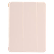 For iPad 10.9 2022 / Air 5 / Air 4 GEBEI 3-folding Holder Shockproof Flip Leather Tablet Case(Pink)