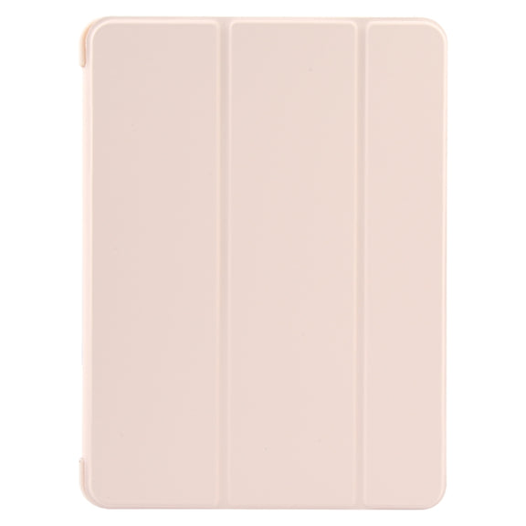 For iPad 10.9 2022 / Air 5 / Air 4 GEBEI 3-folding Holder Shockproof Flip Leather Tablet Case(Pink)