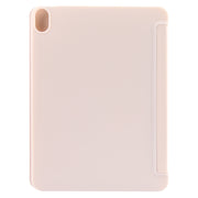 For iPad 10.9 2022 / Air 5 / Air 4 GEBEI 3-folding Holder Shockproof Flip Leather Tablet Case(Pink)