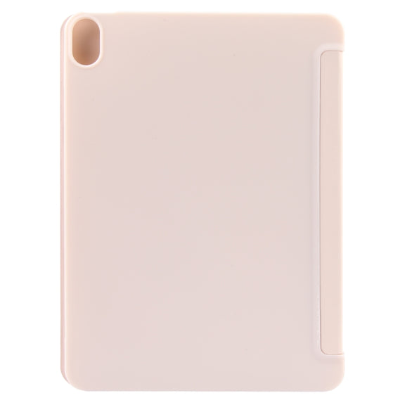 For iPad 10.9 2022 / Air 5 / Air 4 GEBEI 3-folding Holder Shockproof Flip Leather Tablet Case(Pink)