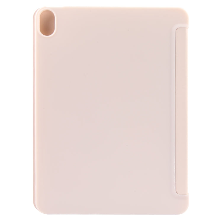 For iPad 10.9 2022 / Air 5 / Air 4 GEBEI 3-folding Holder Shockproof Flip Leather Tablet Case(Pink)