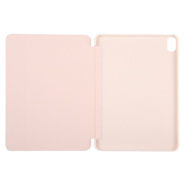 For iPad 10.9 2022 / Air 5 / Air 4 GEBEI 3-folding Holder Shockproof Flip Leather Tablet Case(Pink)