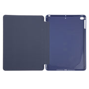 For iPad 9.7 2018 & 2017 / Air / Air2 GEBEI 3-folding Holder Shockproof Flip Leather Tablet Case(Dark Blue)