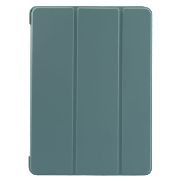 For iPad 9.7 2018 & 2017 / Air / Air2 GEBEI 3-folding Holder Shockproof Flip Leather Tablet Case(Dark Green)