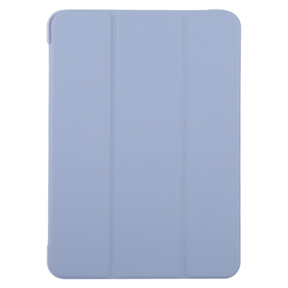For iPad Air 11 2024 GEBEI 3-folding Holder Shockproof Flip Leather Tablet Case(Light Purple)