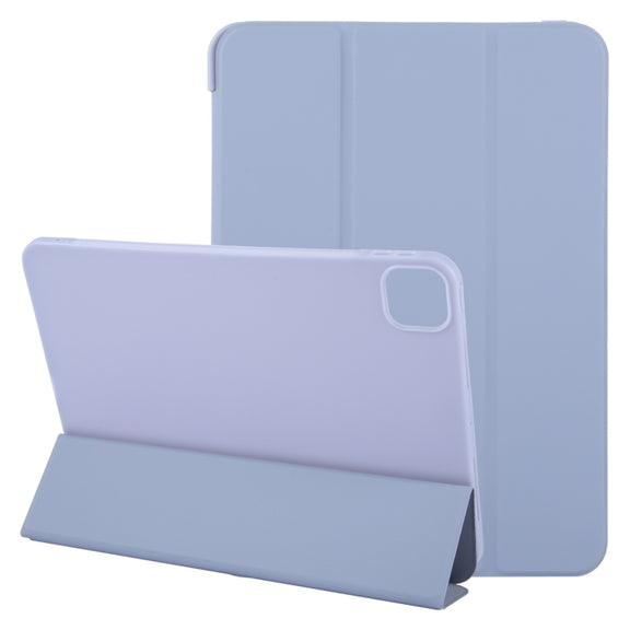 For iPad Air 11 2024 GEBEI 3-folding Holder Shockproof Flip Leather Tablet Case(Light Purple)