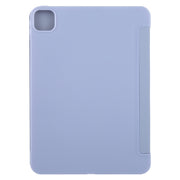For iPad Pro 11 2024 GEBEI 3-folding Holder Shockproof Flip Leather Tablet Case(Light Purple)