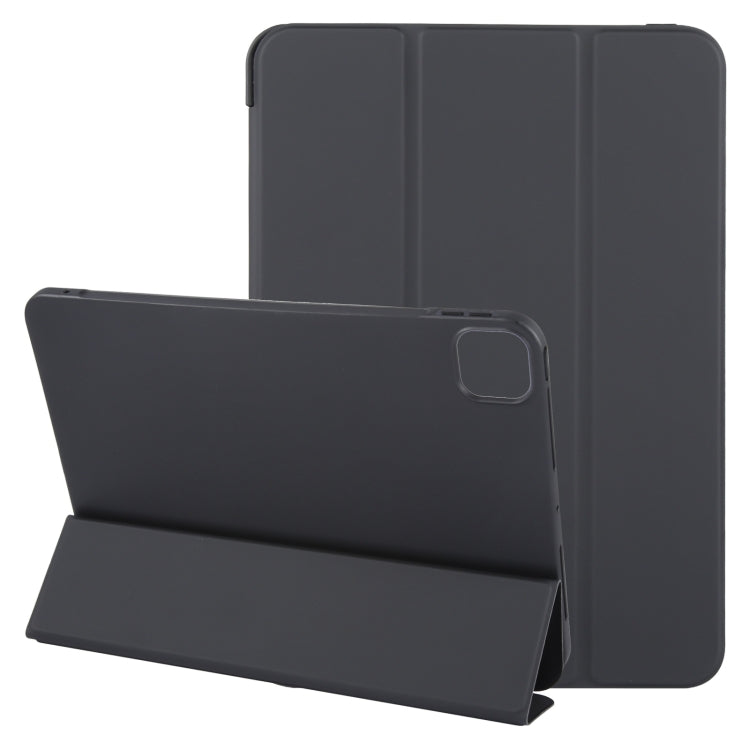 For iPad Pro 11 2024 GEBEI 3-folding Holder Shockproof Flip Leather Tablet Case(Black)
