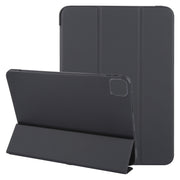 For iPad Pro 11 2024 GEBEI 3-folding Holder Shockproof Flip Leather Tablet Case(Black)