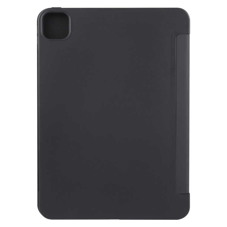 For iPad Pro 11 2024 GEBEI 3-folding Holder Shockproof Flip Leather Tablet Case(Black)