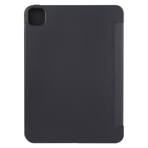 For iPad Pro 11 2024 GEBEI 3-folding Holder Shockproof Flip Leather Tablet Case(Black)
