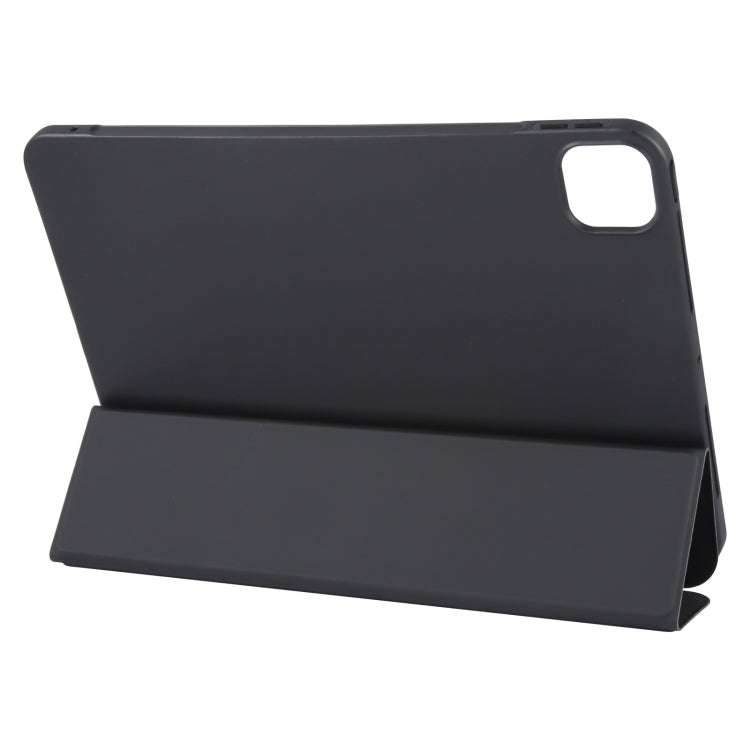 For iPad Pro 11 2024 GEBEI 3-folding Holder Shockproof Flip Leather Tablet Case(Black)