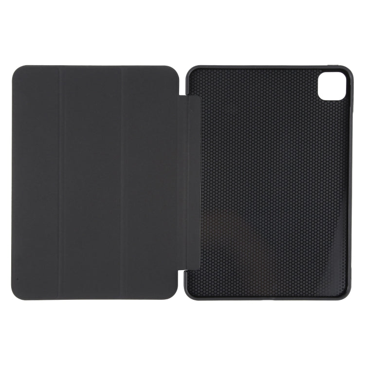 For iPad Pro 11 2024 GEBEI 3-folding Holder Shockproof Flip Leather Tablet Case(Black)