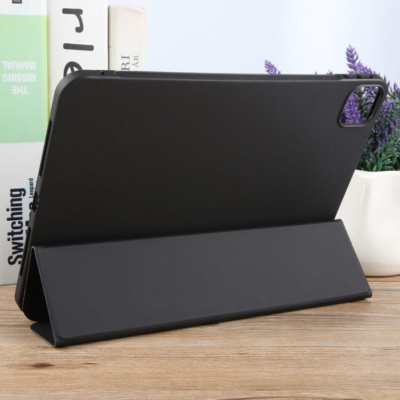 For iPad Pro 11 2024 GEBEI 3-folding Holder Shockproof Flip Leather Tablet Case(Black)