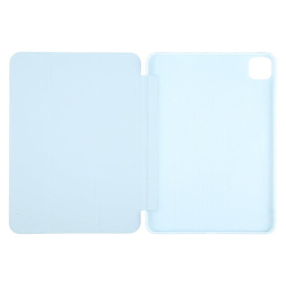 For iPad Pro 11 2024 GEBEI 3-folding Holder Shockproof Flip Leather Tablet Case(Sky Blue)