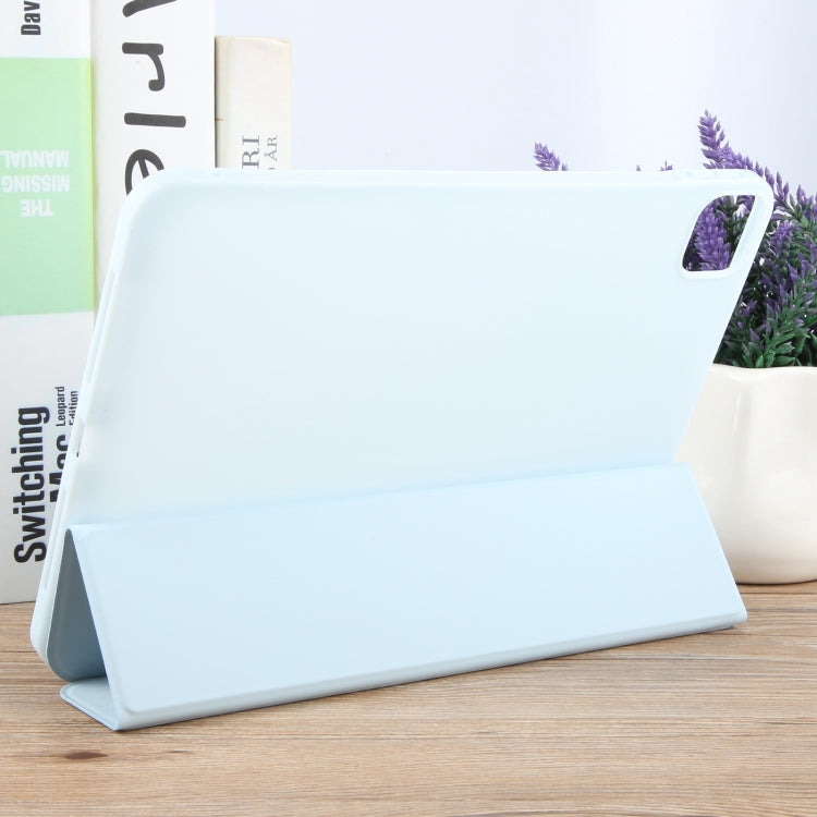 For iPad Pro 11 2024 GEBEI 3-folding Holder Shockproof Flip Leather Tablet Case(Sky Blue)