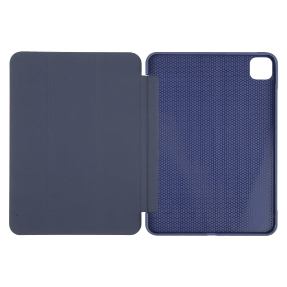 For iPad Pro 11 2024 GEBEI 3-folding Holder Shockproof Flip Leather Tablet Case(Dark Blue)