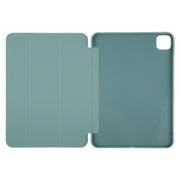 For iPad Pro 11 2024 GEBEI 3-folding Holder Shockproof Flip Leather Tablet Case(Dark Green)