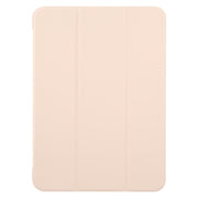 For iPad Pro 11 2024 GEBEI 3-folding Holder Shockproof Flip Leather Tablet Case(Pink)