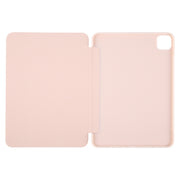 For iPad Pro 11 2024 GEBEI 3-folding Holder Shockproof Flip Leather Tablet Case(Pink)