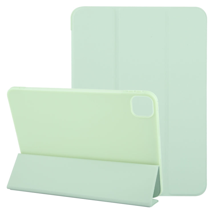 For iPad Pro 11 2024 GEBEI 3-folding Holder Shockproof Flip Leather Tablet Case(Green)