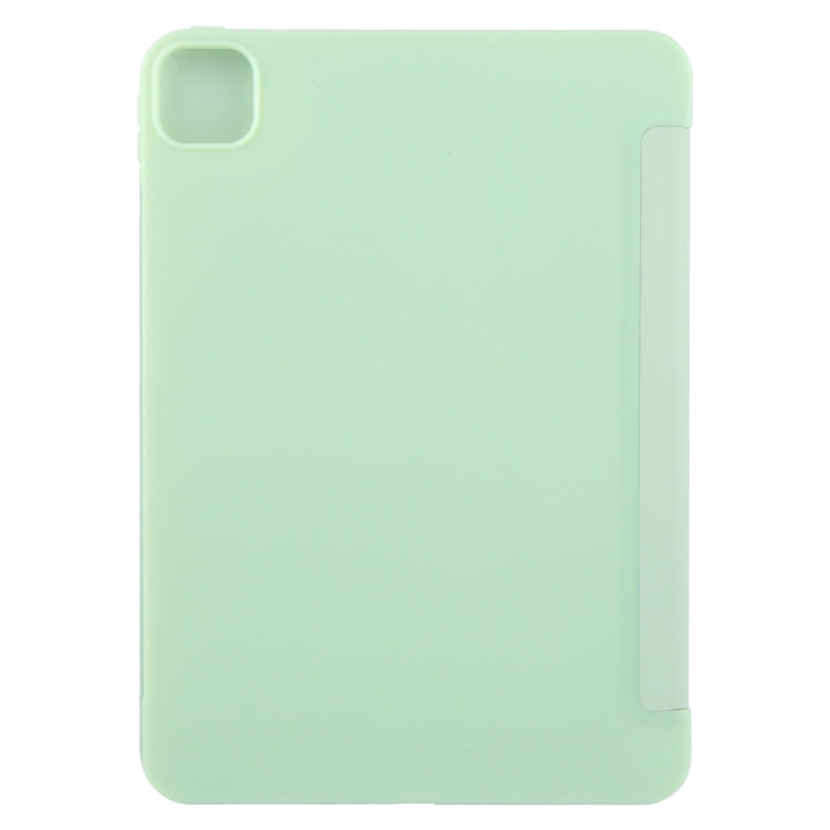 For iPad Pro 11 2024 GEBEI 3-folding Holder Shockproof Flip Leather Tablet Case(Green)