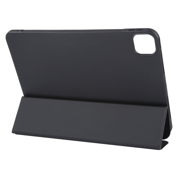 For iPad Air 13 2025 / 2024 GEBEI 3-folding Holder Shockproof Flip Leather Tablet Case(Black)
