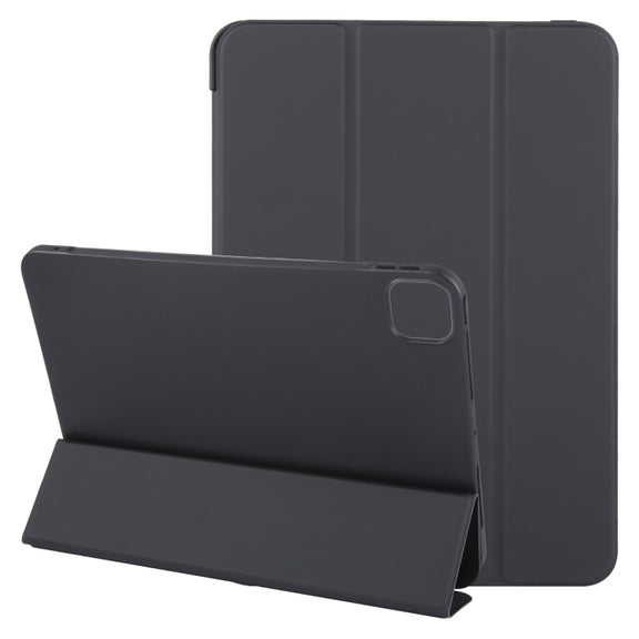 For iPad Air 13 2025 / 2024 GEBEI 3-folding Holder Shockproof Flip Leather Tablet Case(Black)