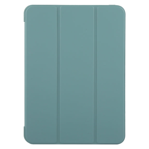For iPad Air 13 2025 / 2024 GEBEI 3-folding Holder Shockproof Flip Leather Tablet Case(Dark Green)