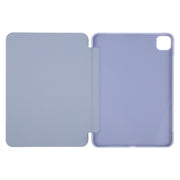 For iPad Pro 13 2024 GEBEI 3-folding Holder Shockproof Flip Leather Tablet Case(Light Purple)