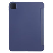 For iPad Pro 13 2024 GEBEI 3-folding Holder Shockproof Flip Leather Tablet Case(Dark Blue)