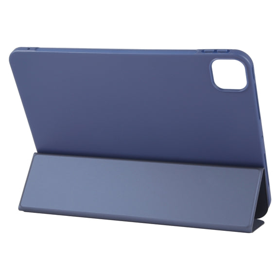 For iPad Pro 13 2024 GEBEI 3-folding Holder Shockproof Flip Leather Tablet Case(Dark Blue)