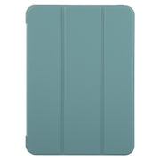 For iPad Pro 13 2024 GEBEI 3-folding Holder Shockproof Flip Leather Tablet Case(Dark Green)