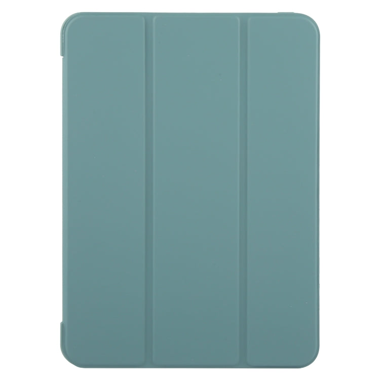For iPad Pro 13 2024 GEBEI 3-folding Holder Shockproof Flip Leather Tablet Case(Dark Green)