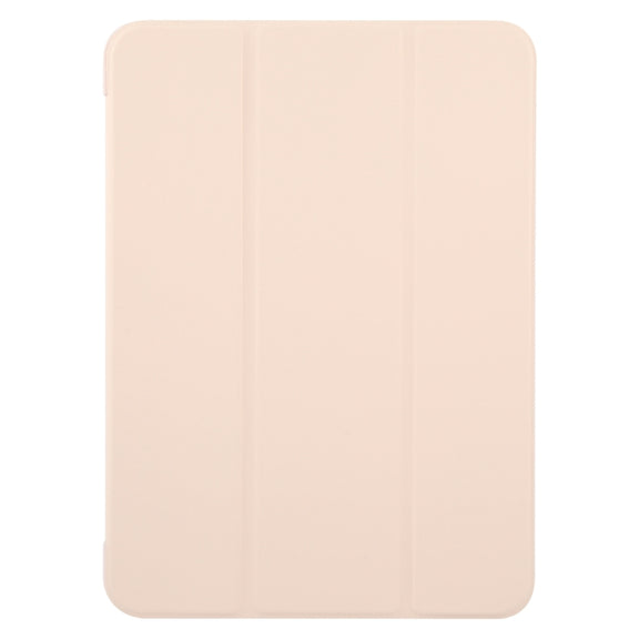 For iPad Pro 13 2024 GEBEI 3-folding Holder Shockproof Flip Leather Tablet Case(Pink)