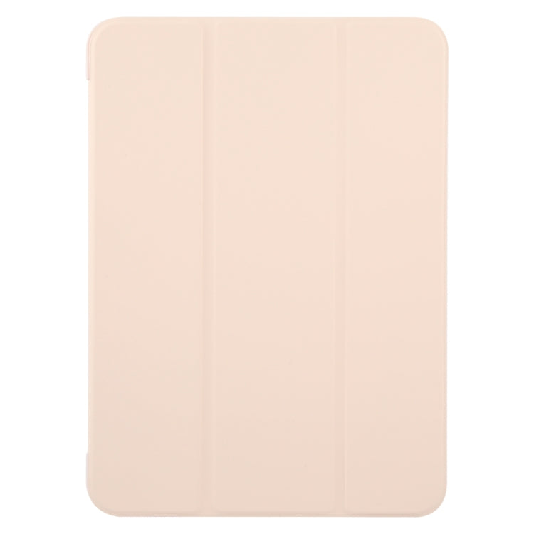 For iPad Pro 13 2024 GEBEI 3-folding Holder Shockproof Flip Leather Tablet Case(Pink)