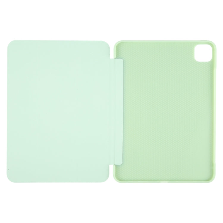 For iPad Pro 13 2024 GEBEI 3-folding Holder Shockproof Flip Leather Tablet Case(Green)