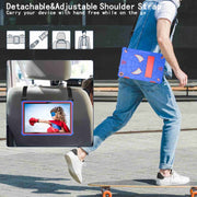 For Lenovo Tab M10 3rd Gen Spider Texture Silicone Hybrid PC Tablet Case with Shoulder Strap(Blue + Red)