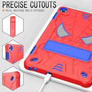 For Lenovo Tab M10 3rd Gen Spider Texture Silicone Hybrid PC Tablet Case with Shoulder Strap(Red + Blue)