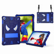 For Lenovo Tab M10 3rd Gen Spider Texture Silicone Hybrid PC Tablet Case with Shoulder Strap(Navy Blue + Blue) - Lenovo by PMC TechLife | Online Shopping South Africa | PMC TechLife | Buy Now Pay Later Mobicred