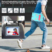 For Lenovo Tab M10 3rd Gen Spider Texture Silicone Hybrid PC Tablet Case with Shoulder Strap(Mint Green + Rose Red)