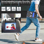 For Lenovo Tab M10 3rd Gen Spider Texture Silicone Hybrid PC Tablet Case with Shoulder Strap(Black + Blue)
