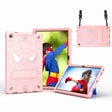 For Lenovo Tab M10 Plus 10.6 3rd Gen 2022 Spider Texture Silicone Hybrid PC Tablet Case with Shoulder Strap(Rose Gold) - Lenovo by PMC TechLife | Online Shopping South Africa | PMC TechLife | Buy Now Pay Later Mobicred