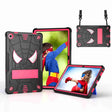 For Lenovo Tab M10 Plus 10.6 3rd Gen 2022 Spider Texture Silicone Hybrid PC Tablet Case with Shoulder Strap(Black + Rose Red) - Lenovo by PMC TechLife | Online Shopping South Africa | PMC TechLife | Buy Now Pay Later Mobicred