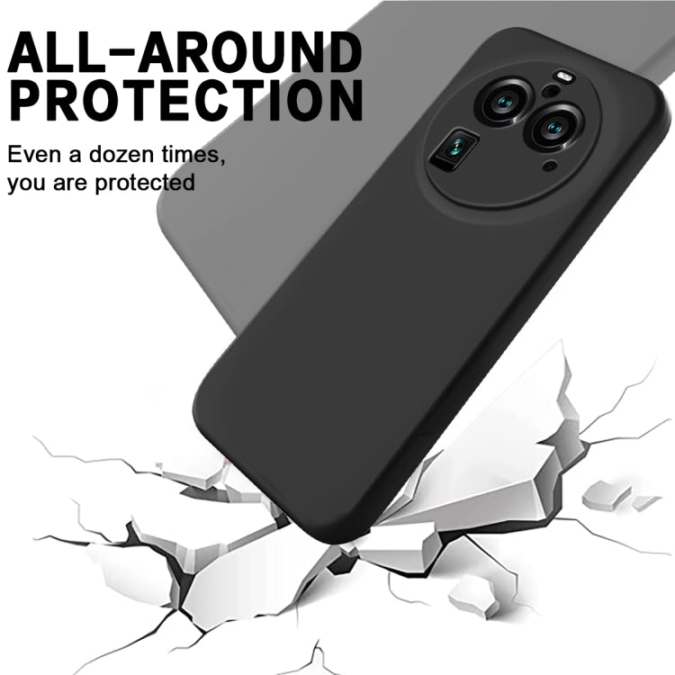 For OPPO Find X6 Pro Pure Color Liquid Silicone Shockproof Phone Case(Black)