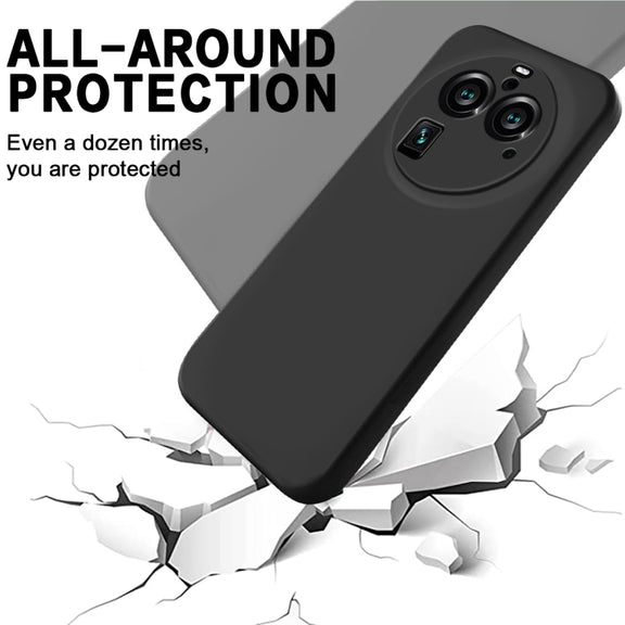 For OPPO Find X6 Pro Pure Color Liquid Silicone Shockproof Phone Case(Black)