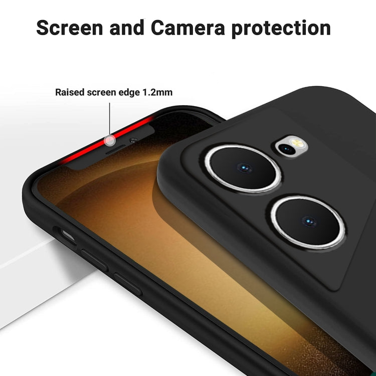 For Tecno Pova 5 Pure Color Liquid Silicone Shockproof Phone Case(Black)