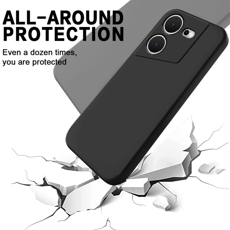For Tecno Pova 5 Pure Color Liquid Silicone Shockproof Phone Case(Black)