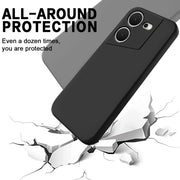 For Tecno Pova 5 Pure Color Liquid Silicone Shockproof Phone Case(Black)